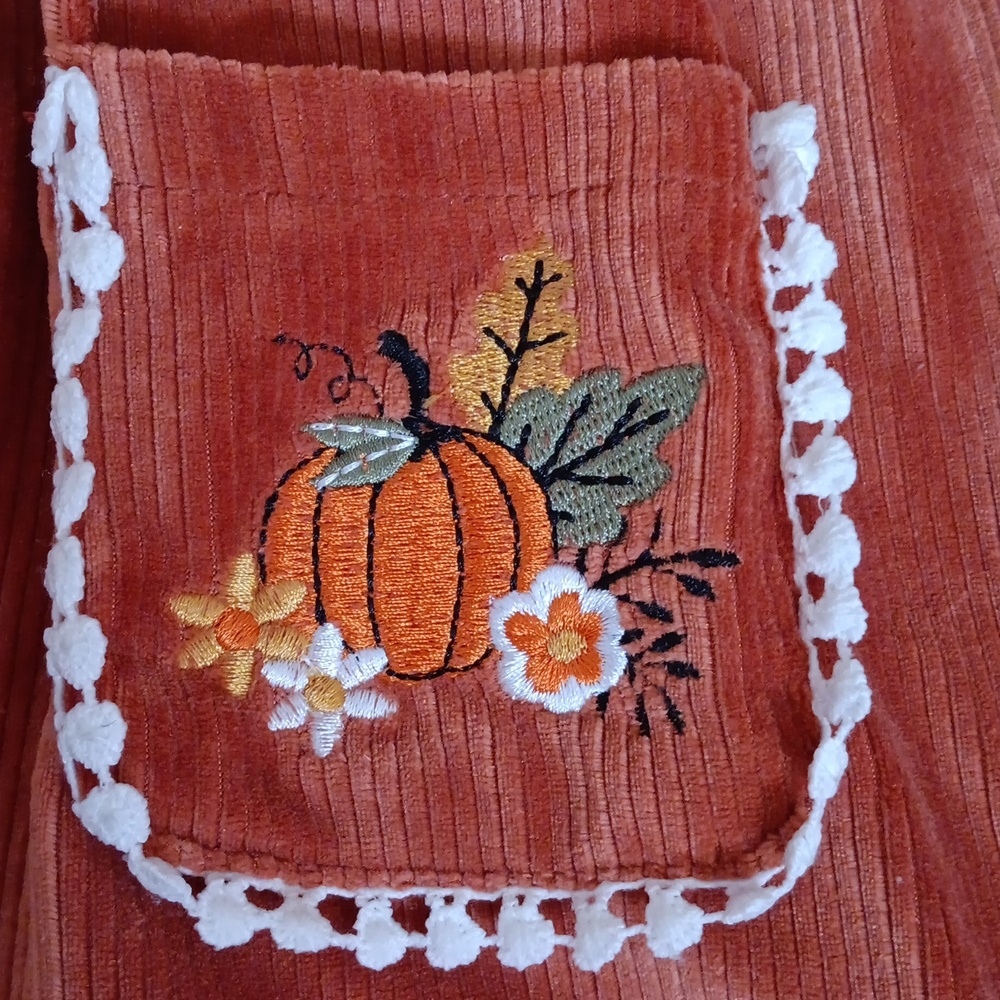 Pumpkin Embroidered Dress Girls 6x 🎃 EUC - Picture 2 of 4